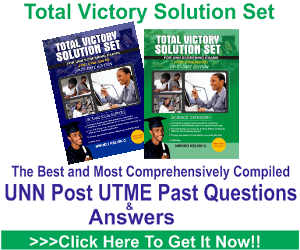 Total Victory UNN Post Utme Past Questions