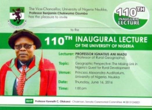 You Are Invited To UNN 110th Inaugural Lecture