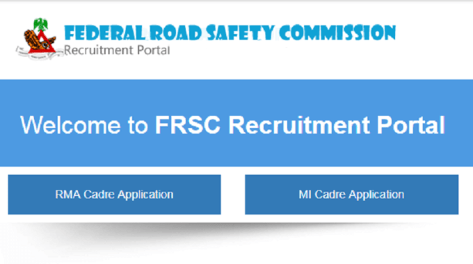 Federal Road Safety Recruitment 2020 Portal on recruitment.frsc.gov.ng