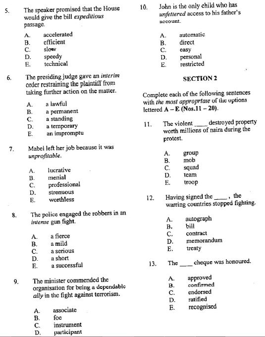 english language essay neco 2023