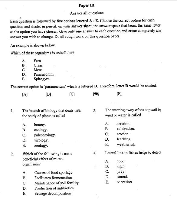 neco biology answers 2018