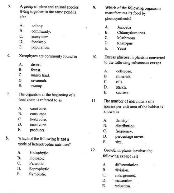 biology essay for neco 2023