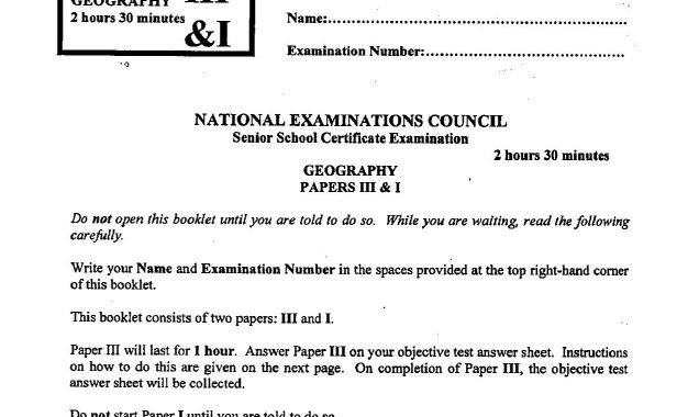 NECO Geography Answers 2023 Essay Questions is Out