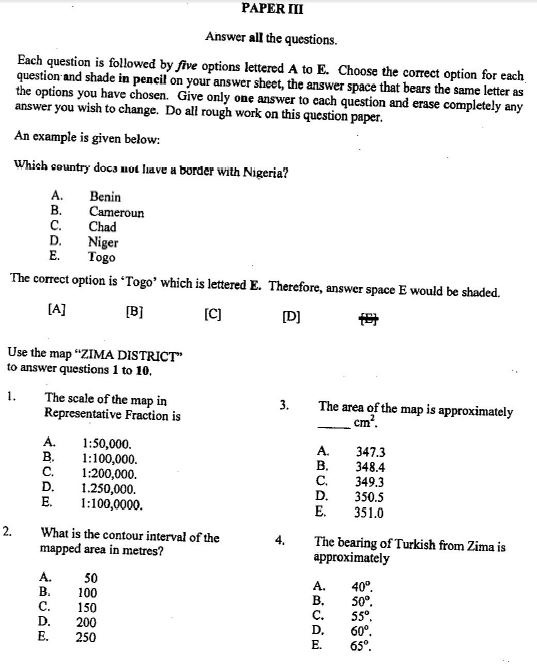 neco geography questions 2017