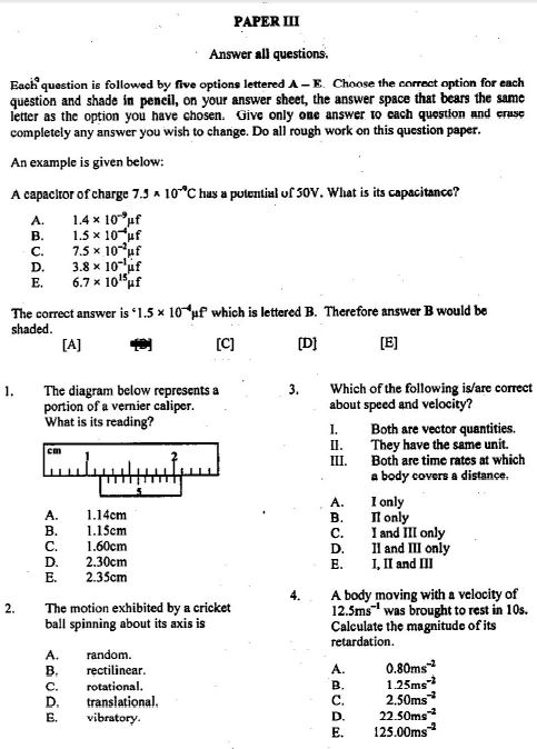 2018 neco physics obj and essay answers