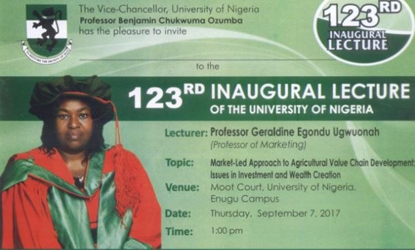 UNN 123rd Inaugural Lecture By Professor Geraldine Ugwuonah