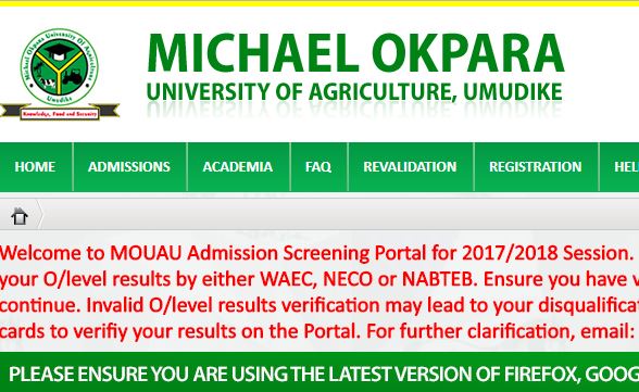 mouau post utme result 2017