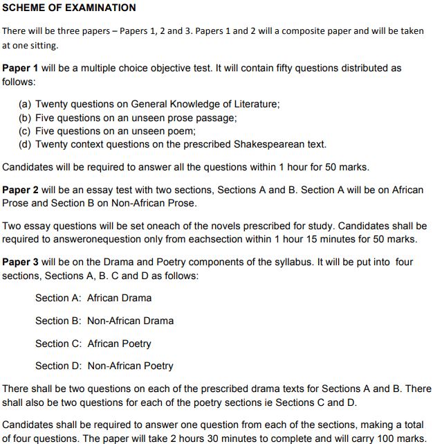 WAEC Literature Answers 2024 [DramaPoetry/ObjProse] Question • UNN INFO