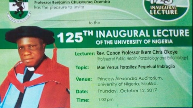 UNN 125th Inaugural Lecture To Be Delivered by Rev. Canon Prof. Ikem Okoye
