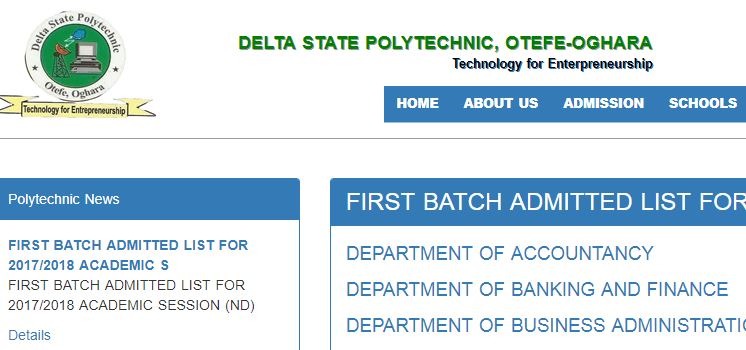 delta poly otefe admission list