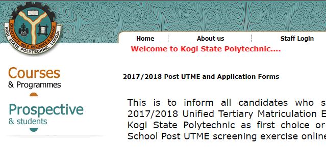 Kogi State Poly Post UTME 2019: Form, Cut off Mark & Exam Date