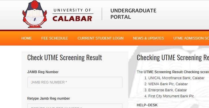 unical post utme result