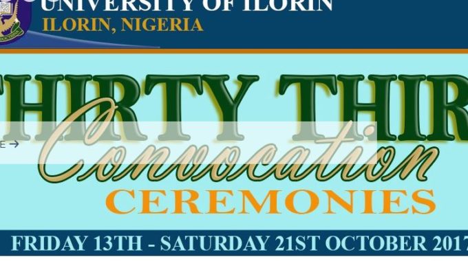Unilorin 33rd Convocation Ceremonies Timetable of Events