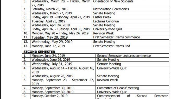 UNIZIK Academic Calendar 2018/ 19 Session is Out [Regular Students]