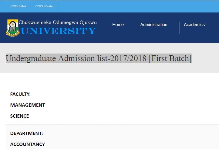 ansu admission list 2017 18