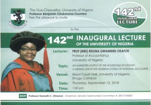 Prof. Regina Okafor To Deliver UNN 142nd Inaugural Lecture